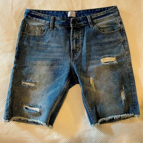 Kuwalla denim shorts, distressed size 34 - Picture 1 of 3